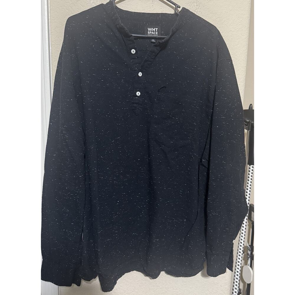 Shaun White WHT SPACE Henley‎ Shirt Mens XXL Black Long Sleeve Casual Skater